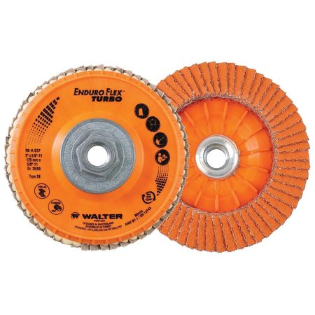 WALTER SURFACE TECHNOLOGIES Enduro Flex Turbo 5 in. x5/8-11 T29 Grit 36/60 06A537